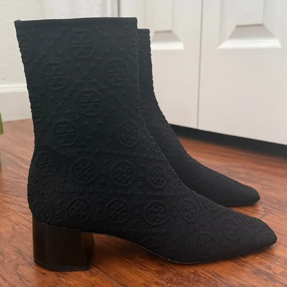 Tory Burch stretch ankle logo jacquard boot - Picture 6 of 11